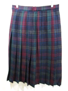 The Edinburgh Collection Womens Tartan Wool Skirt Size 16 Pleated Scotland - Picture 1 of 9