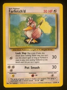 Pokemon 27/102 Farfetch'd Base Set Unlimited Uncommon NM - Picture 1 of 2