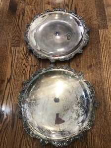 2 Rare Vtg New Jersey State Golf Association Silverplate Poole Old English Trays - Picture 1 of 11