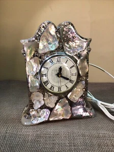 Plympton's Genuine Abalone Shell Electric Mantle Clock Excel. Cond. Runs Great - Picture 1 of 10