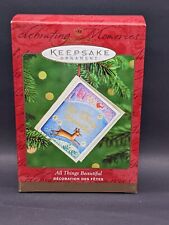 2000 HALLMARK Keepsake ALL THINGS BEAUTIFUL Deer CHRISTMAS ORNAMENT Mini Book