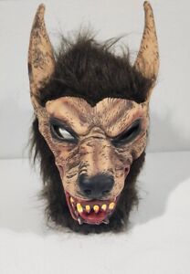 Vintage Adult Sized Full Head Rubber Werewolf Halloween Mask Bloody 