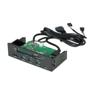 5.25" PC Computer Front Panel USB Card Reader USB 3.0 Type-C eSATA MD SD MMC TF - Photo 1/8