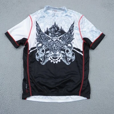 Camiseta deportiva de ciclismo Primal para hombre grande calavera naturaleza serpiente gráfica blanca negra ciclismo Foto 1 de 4