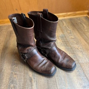 Frye Gaucho Stiefel Herren 10 M Braun Leder Harness Eckige Zehe Moto Biker 873505 - Bild 1 von 17