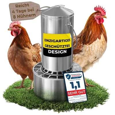 EDELTROOX Futterautomat Hühner | Edelstahl Geflügelfutterspender 4kg Futtertrog - Bild 1 von 4