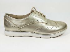 M & S Footglove Gold Leather Wingtip Brogue Shoes Uk 3