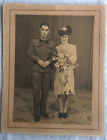 WW2 Australian portrait photo of a Digger and his bride. Footscray.
