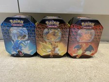 Pokemon Hidden Fates Tin Full Art Set Charizard Gyarados & Raichu 3 Tins Sealed