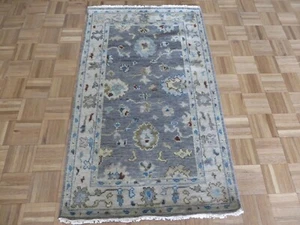 3 x 5'1 Hand Knotted Gray Oushak Oriental Rug G14195 - Picture 1 of 12
