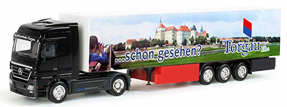 Mercedes-Benz Actros LH 02 Semirimorchio Trasporto Strada Torgau 1:87 Herpa - Immagine 1 di 1
