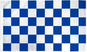 Blue & White Checkered 3x5ft Poly Flag Auto Checkered Racing Dealership Flag - Picture 1 of 4