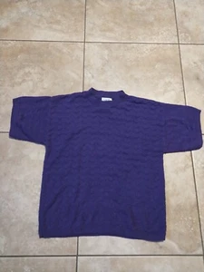 Rare Women's Cuddle Knit Vintage Purple Short Sleeve Sweater Size Large - Picture 1 of 3
