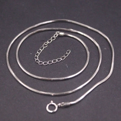 Cadena de plata esterlina 925 sólida real regalo mujer 1,5 mm serpiente ajuste collar 6-7 g Foto 1 de 4