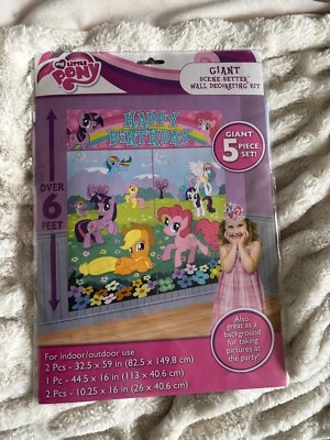 2013 My Little Pony Escena Setter Feliz Cumpleaños Fiesta Decoración Pared MLP Pinkie Pie Foto 1 de 2