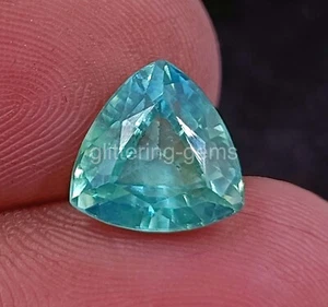 4.30 Ct IGL Lab Created Brazil Green Topaz Trillion Cut Loose Gemstone 25JJ - Picture 1 of 6