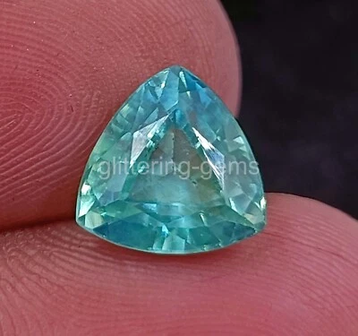 4.30 Ct IGL Lab Created Brazil Green Topaz Trillion Cut Loose Gemstone 25JJ - Image 1 of 4