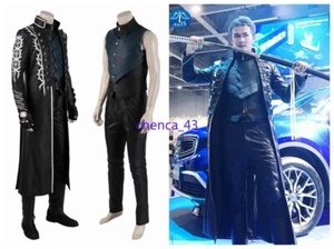 Devil May Cry 5 Vergil Windbreaker Vest Pants Gloves Suit Cosplay Costumes Gift - Picture 1 of 20