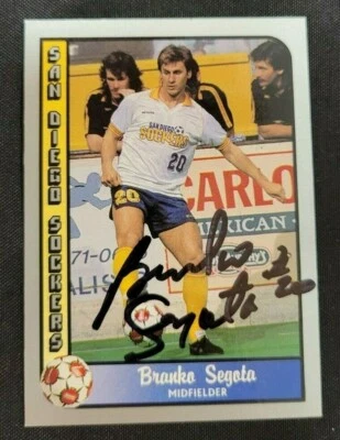 TARJETA DE FÚTBOL VINTAGE SAN DIEGO SOCKERS MLS BRANKO SEGOTA #11 CON CERTIFICADO DE AUTENTICIDAD (AL) SC Foto 1 de 2