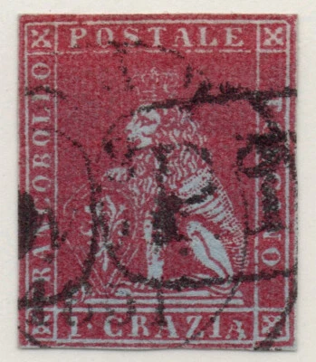 Italia Toscana 1851 Mi 4 SC 4 SG 8 Sassone 4 Estados Italianos León de Toscana Usado Foto 1 de 2