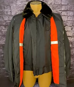 Vtg 90’s Gerber Outerwear Parka Thinsulate Police Navy Reversible Coat Vest 48R - Picture 1 of 16