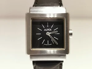 RETRO BEAUTIFUL SQUARE SWISS STAINLESS STEEL LADIES QUARTZ WATCH "ALFEX" 5417 - Picture 1 of 6
