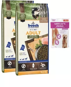 2x15kg Bosch Adult Geflügel & Hirse + 80g Fleischsnacks - Bild 1 von 1