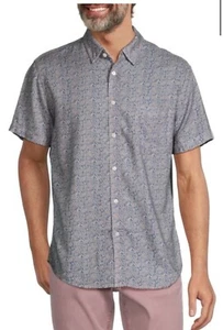 RAILS Men’s Carson Gray Floral Linen Blend Shirt Short Sleeve Sz XL - Photo 1/8