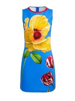 Nuevo con etiquetas Mini Vestido Alice + Olivia Wynell Le Parisien Línea A Azul Amarillo Floral 2 Foto 1 de 4