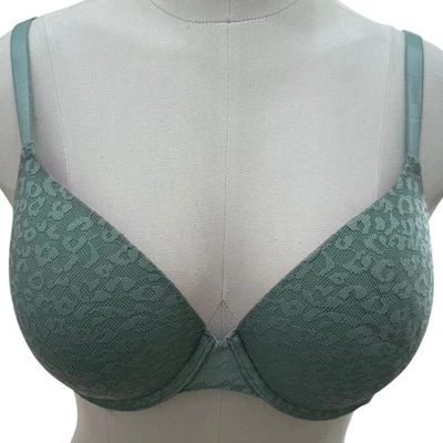 Sujetador push up rosa Everywear Victoria's Secret verde encaje tiras logotipo banda 34D Foto 1 de 4