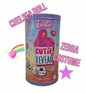 Cutie Reveal Chelsea Barbie Puppe & Zebra Tier Plüsch Kostüm ÜBERRASCHUNG Serie 7 - Bild 1 von 7