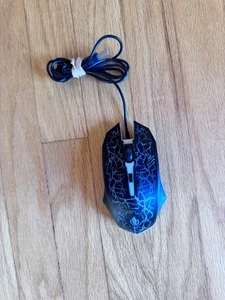 RGB Wired Gaming Mouse LED Crackle Lightning Design 3200 DPI Adjustable USB PC L - Picture 1 of 5