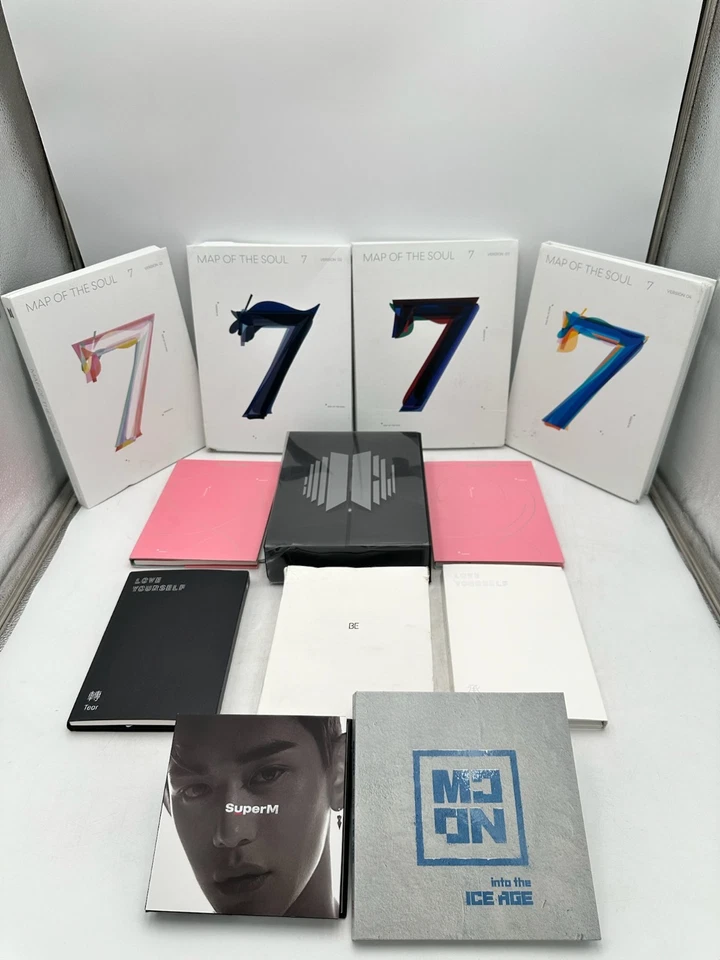 Lot Of 12 K-POP ALBUMS BTS + Lucas + MCND Map of the Soul; Love Yourself; SuperM Foto 1 de 4