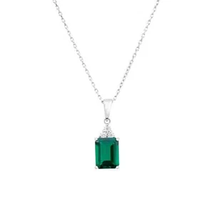 Emerald 14K WG Designer Pendant & 2.15 TCW Certified Lab Grown Diamonds - Picture 1 of 2