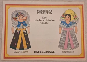 DDR Bastelbogen Sorbische Trachten 1979 Die Niedersorbische Tracht - Bild 1 von 5