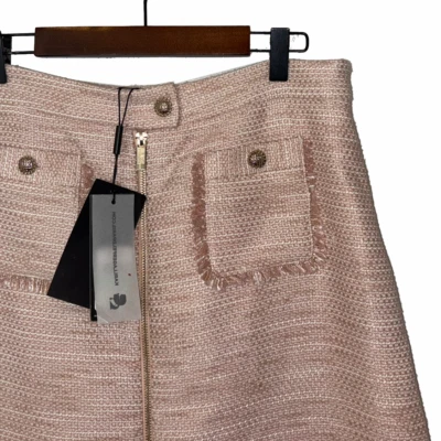 Karl Lagerfeld Pink Tweed A-Line Skirt - Size 8 - New with Tags - Image 1 of 4