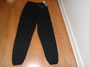 Champion schwarze leichte Hose Jersey Tasche gerinchter Saum Größe M neu mit Etikett - Bild 1 von 3