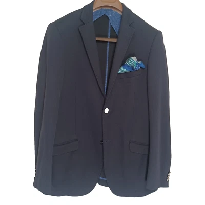 Blazer chaqueta deportiva ETRO Milano New Jersey para hombre 54 L tejido texturizado azul marino sin forro Foto 1 de 4