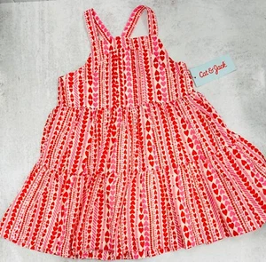 Toddler Girls' Hearts Tank Valentine's Day Summer Dress Cat & Jack™ Red/Pink 4T - Picture 1 of 3