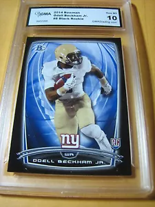 ODELL BECKHAM JR JR. LSU GIANTS 2014 BOWMAN BLACK ROOKIE RC # 8 GRADED 10 - Picture 1 of 1