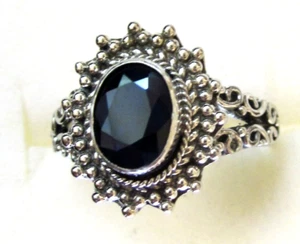 Genuine Sapphire Ring / Size 8 / 925 Sterling Silver / 1.5ct - Picture 1 of 7