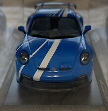 Porsche 911 GT3 (992) Shark Blue/White Swirls Ultra Rare Minichamps 1:43