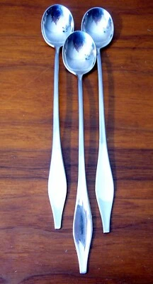 "3 cucharas largas de té helado de acero inoxidable Carvel Hall Leisure brillantes EE. UU. 7 1/2""" Foto 1 de 3