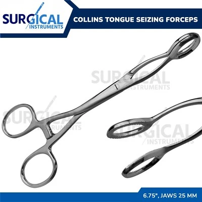 Pinzas de agarre de lengua Collin 6,75", mandíbulas 25 mm acero inoxidable grado alemán Foto 1 de 4
