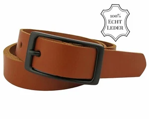 Gürtel Ledergürtel Cognac 2cm breit 100% echt Leder Damen Herren Rindleder Neu - Bild 1 von 4