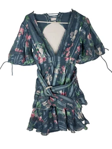 Vestido para mujer Asos Design Petite EE. UU. 4 U 8 EU 36 azul floral con cinturón - Imagen 1 de 14