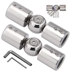 Curtain Rods Corner Connector Heavy Duty Hinged Elbow Connector For 1 Inch Bay W - Picture 1 of 6
