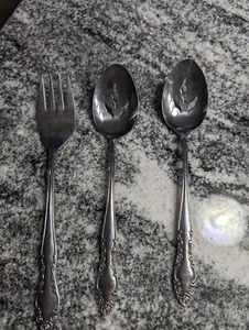 Royal Ballad Oneida Northland Japan/Korea Edelstahl Servierlöffel und Gabel - Bild 1 von 3