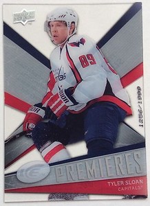 2008-09 TYLER SLOAN UD ICE PREMIERES ROOKIE #108 CAPITALS #1256/1999
