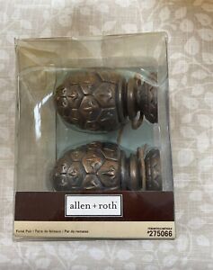 Allen + Roth Brown/Vintage gold Wood Finials New In box. #275066